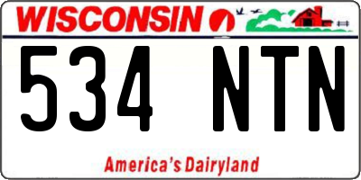 WI license plate 534NTN