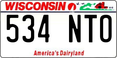 WI license plate 534NTO