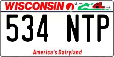 WI license plate 534NTP