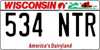 WI license plate 534NTR