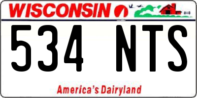 WI license plate 534NTS
