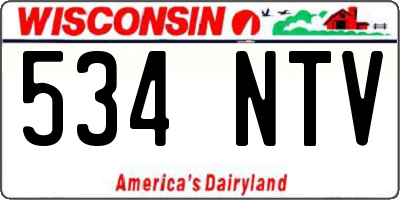 WI license plate 534NTV