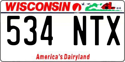 WI license plate 534NTX