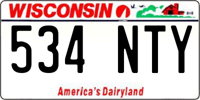 WI license plate 534NTY