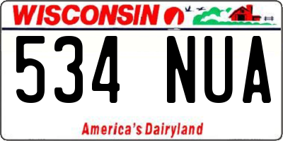 WI license plate 534NUA