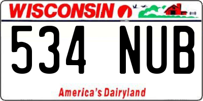 WI license plate 534NUB