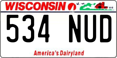 WI license plate 534NUD