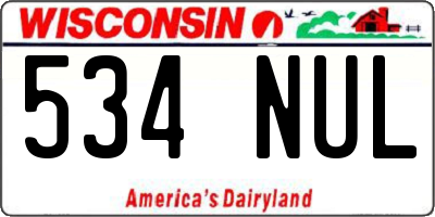 WI license plate 534NUL