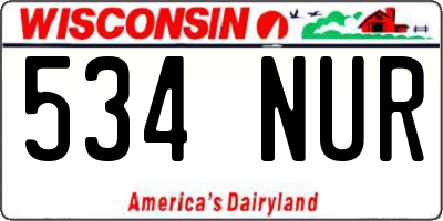 WI license plate 534NUR
