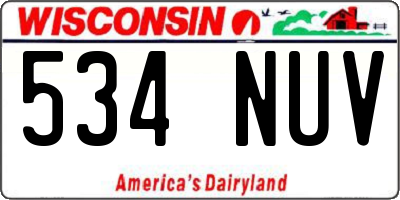 WI license plate 534NUV