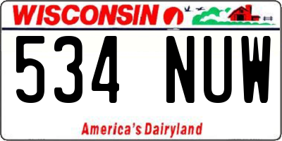 WI license plate 534NUW