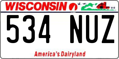 WI license plate 534NUZ