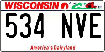 WI license plate 534NVE