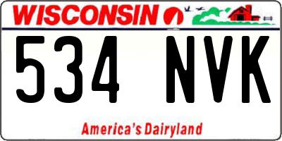 WI license plate 534NVK