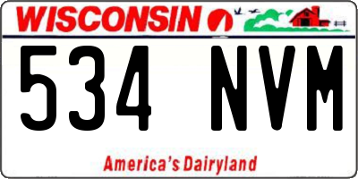 WI license plate 534NVM
