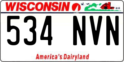 WI license plate 534NVN