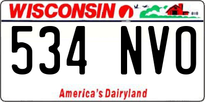 WI license plate 534NVO