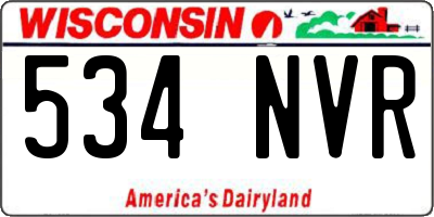 WI license plate 534NVR