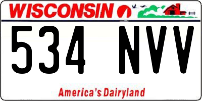 WI license plate 534NVV
