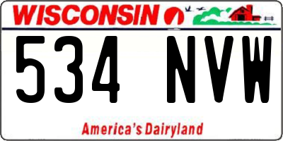 WI license plate 534NVW