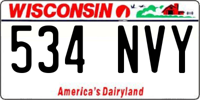 WI license plate 534NVY