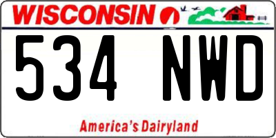 WI license plate 534NWD