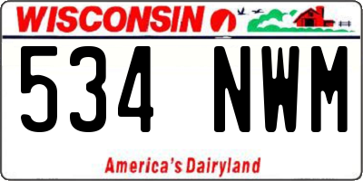 WI license plate 534NWM