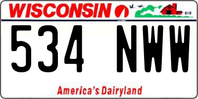 WI license plate 534NWW