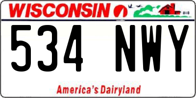 WI license plate 534NWY