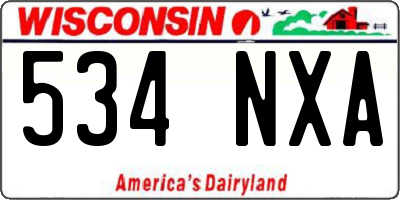 WI license plate 534NXA
