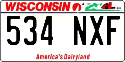 WI license plate 534NXF