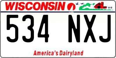 WI license plate 534NXJ