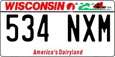 WI license plate 534NXM