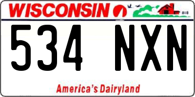 WI license plate 534NXN