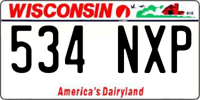 WI license plate 534NXP