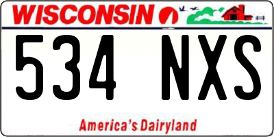 WI license plate 534NXS