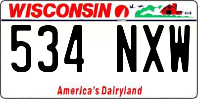 WI license plate 534NXW