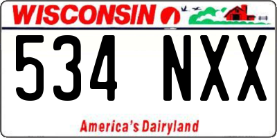 WI license plate 534NXX