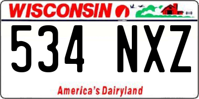 WI license plate 534NXZ
