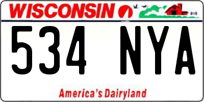 WI license plate 534NYA
