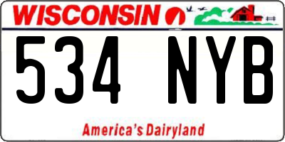 WI license plate 534NYB