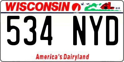 WI license plate 534NYD