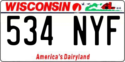WI license plate 534NYF
