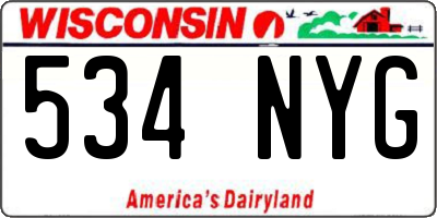 WI license plate 534NYG