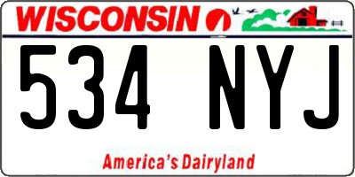 WI license plate 534NYJ