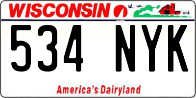 WI license plate 534NYK