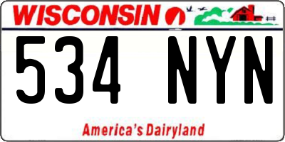 WI license plate 534NYN