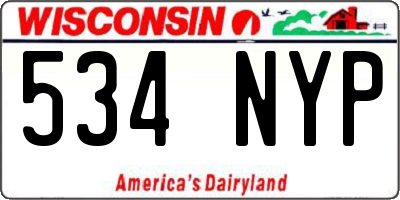 WI license plate 534NYP