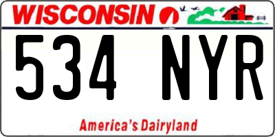 WI license plate 534NYR