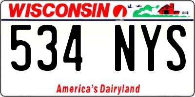 WI license plate 534NYS